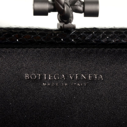 Bottega Veneta Satin Ayers Intreccio Impero Stretch Knot Clutch Black 6 of 6
