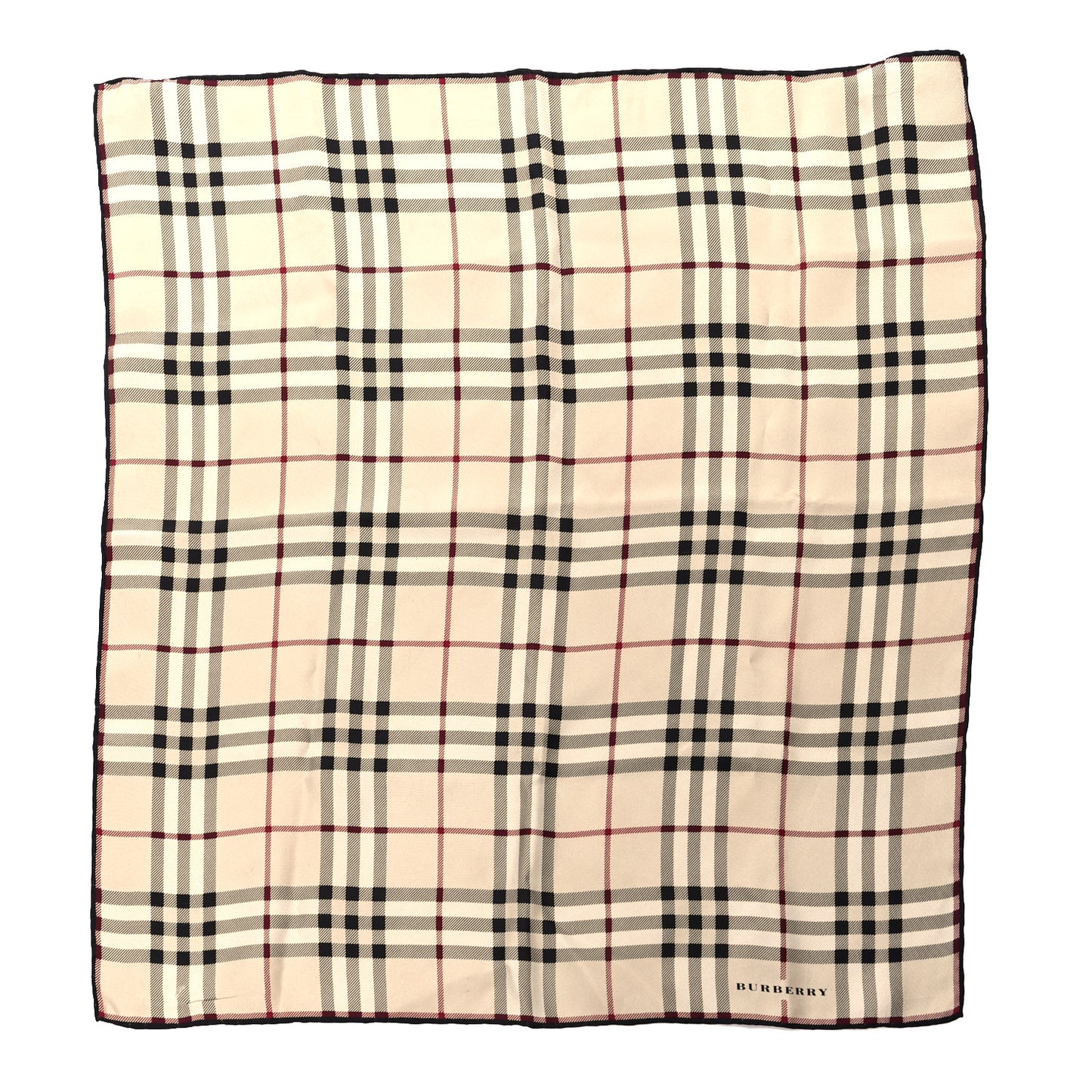 Silk House Check Square Scarf Beige