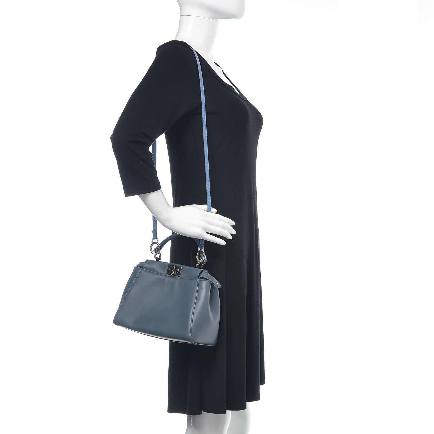 Fendi Shiny Nappa Micro Peekaboo Iconic Satchel Nebula 2 of 10