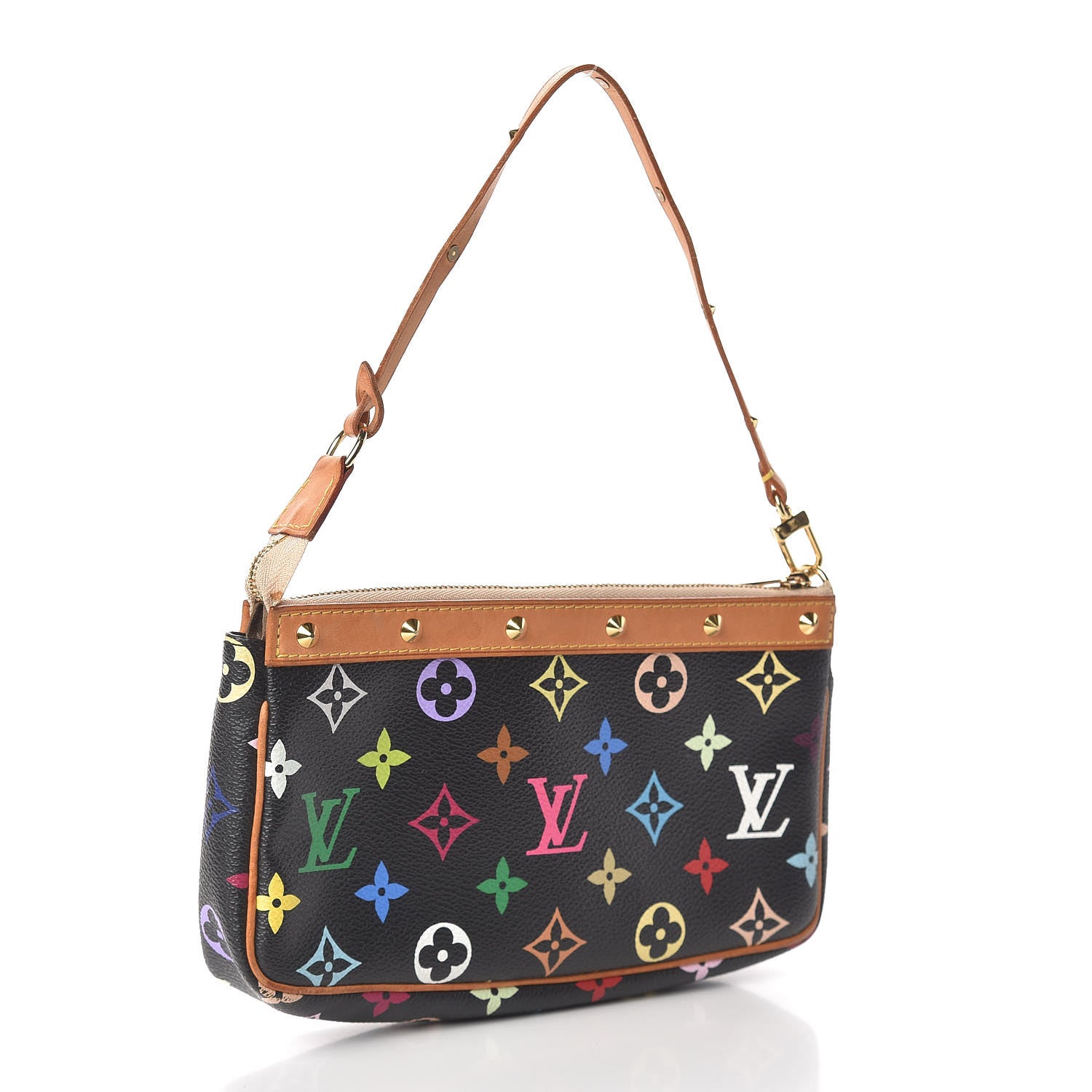 Louis Vuitton Monogram Multicolor Pochette Accessories Black 3 of 10