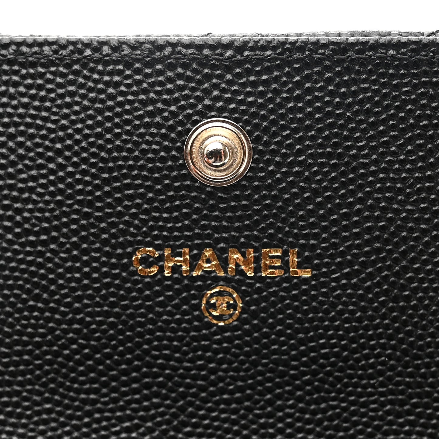 Shiny Caviar Quilted Strass CC Flap Card Holder Black