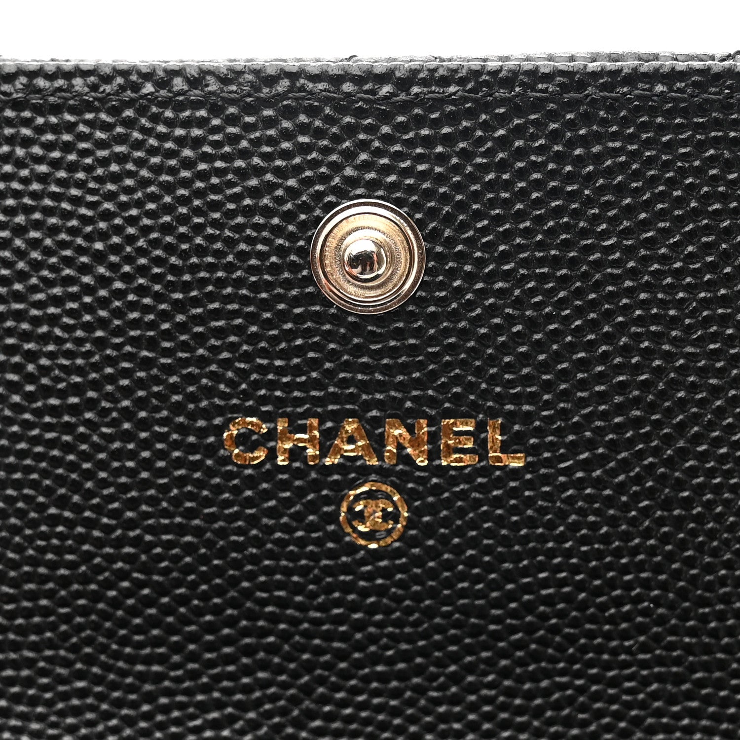 Chanel Shiny Caviar Quilted Strass CC Flap Card Holder Black 6 of 9