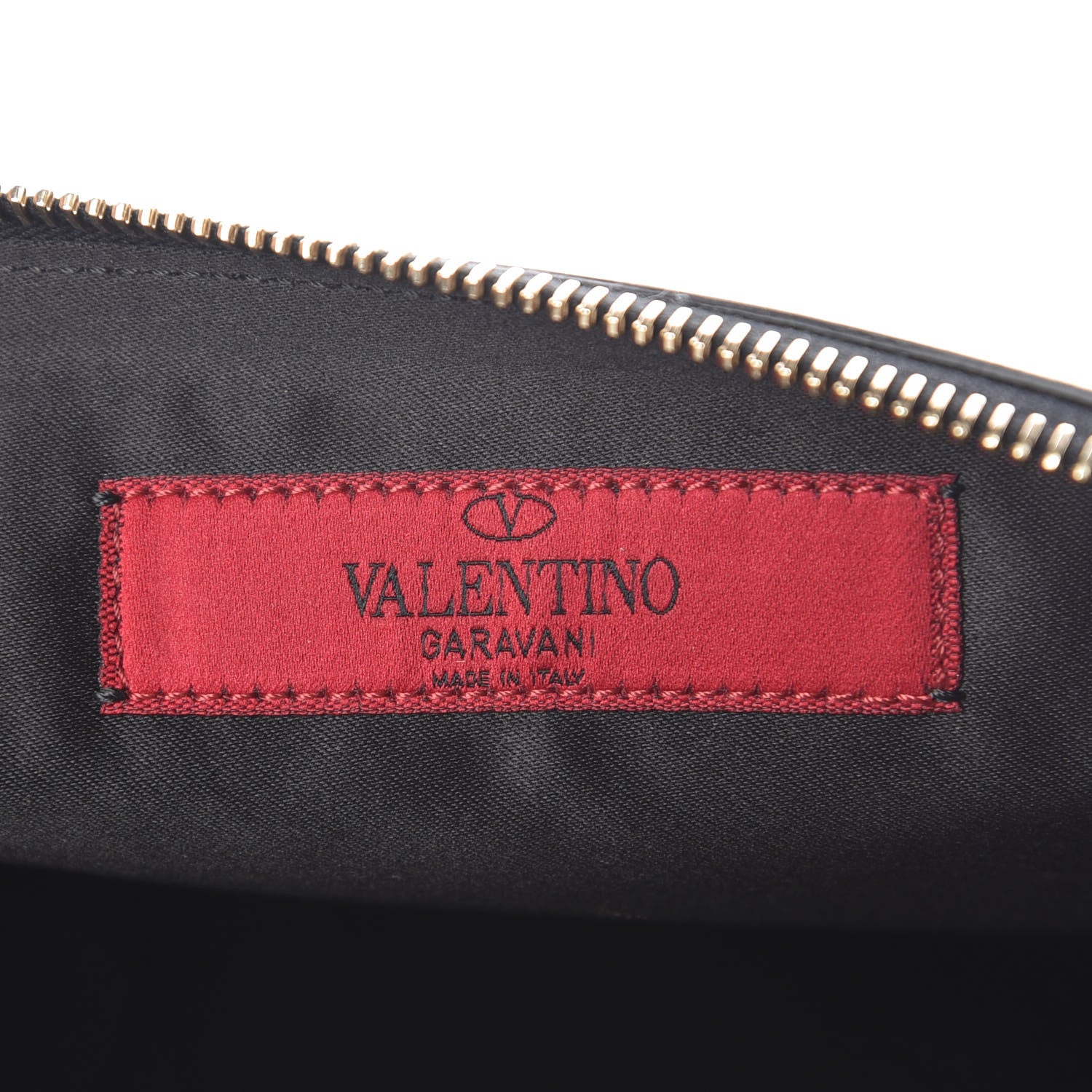 Valentino Garavani Vitello Large Rockstud Zip Pouch Black 6 of 7