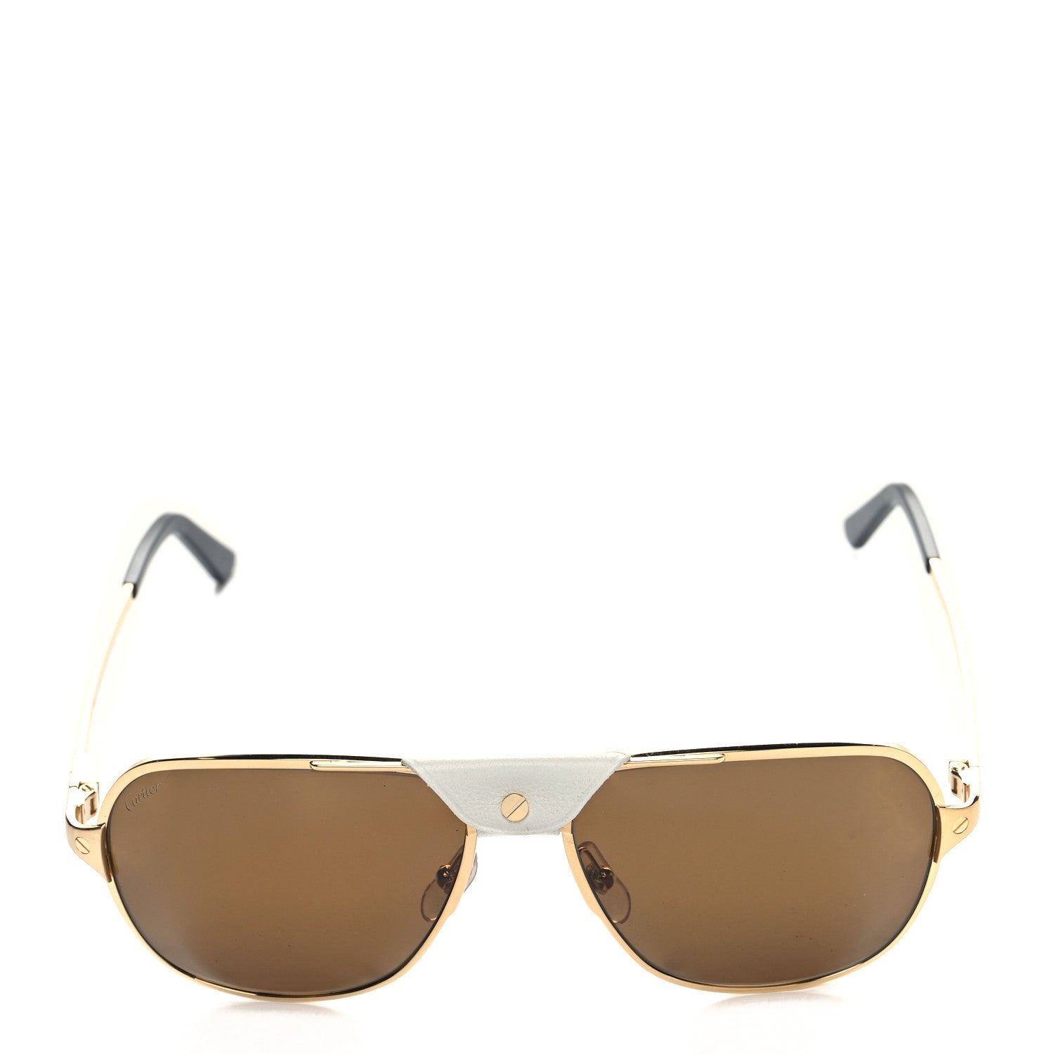 Cartier Santos de Cartier 135 Aviator Sunglasses Gold 2 of 7