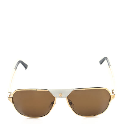 Cartier Santos de Cartier 135 Aviator Sunglasses Gold 2 of 7