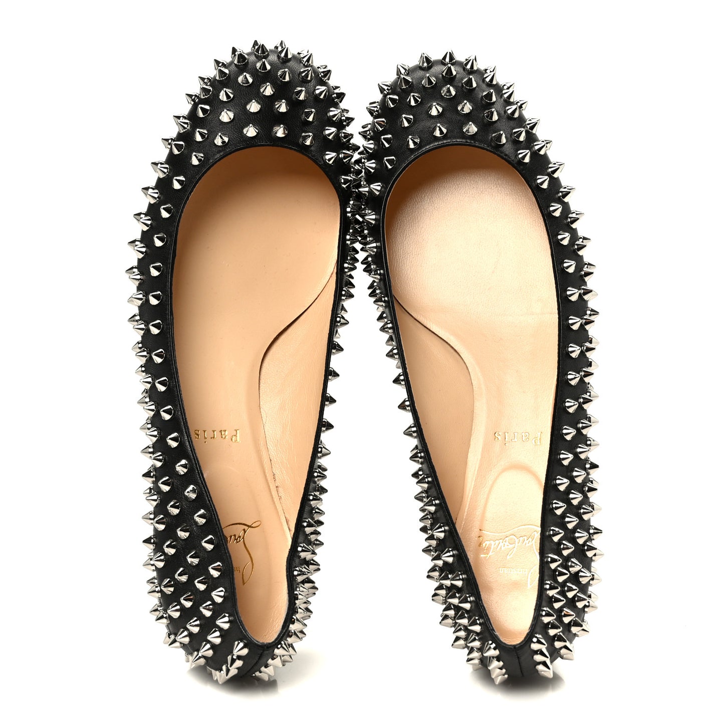 Nappa Baba Spikes Flats 40 Black Silver