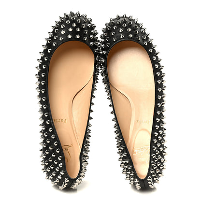 Christian Louboutin Nappa Baba Spikes Flats 40 Black Silver 2 of 9
