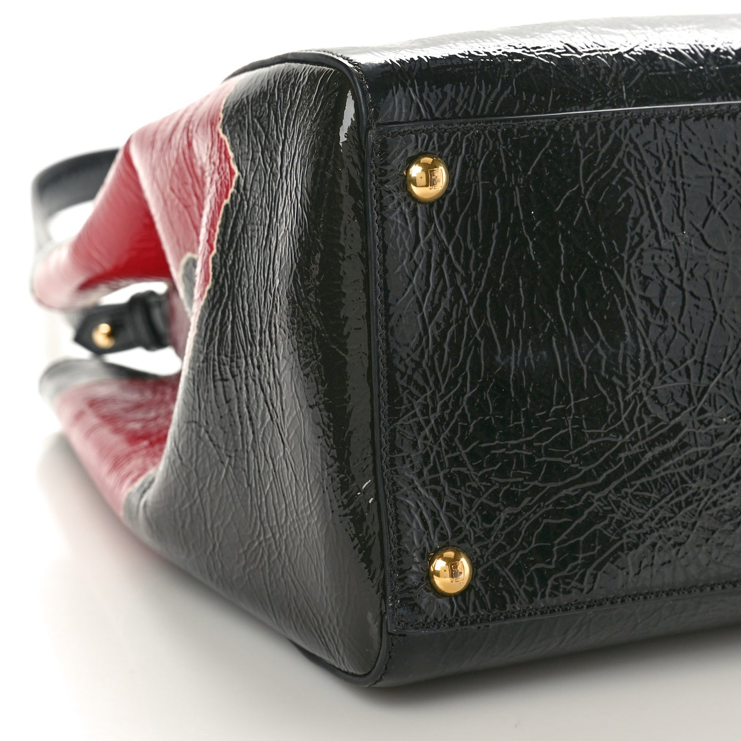 Patent Regular 2Jours Tote Black Red Milk