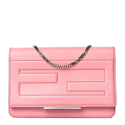 Fendi Vitello Flamingo Tube Wallet on Chain Pink 1 of 11