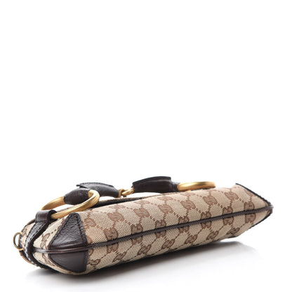 Gucci Monogram Horsebit Clutch Dark Brown 4 of 10