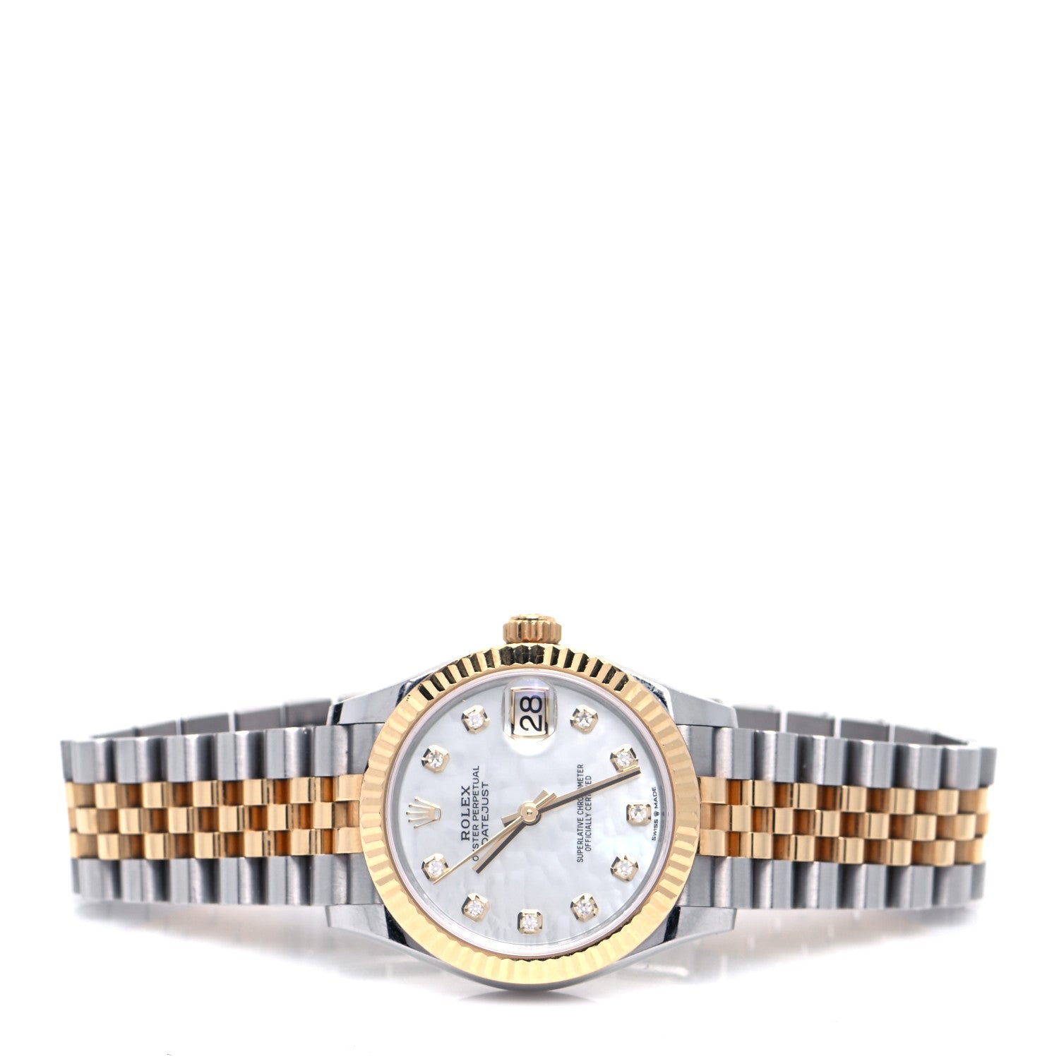Rolex Stainless Steel 18K Yellow Gold Diamond Mother of Pearl 31mm Oyster Perpetual Datejust Watch 278273 2 of 5