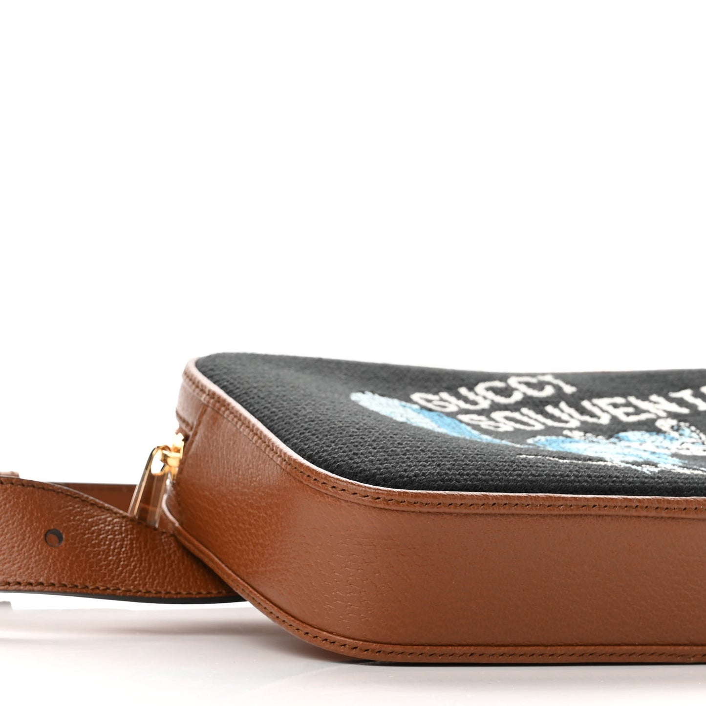 Calfskin Jacquard Souvenir Belt Bag Black Tan