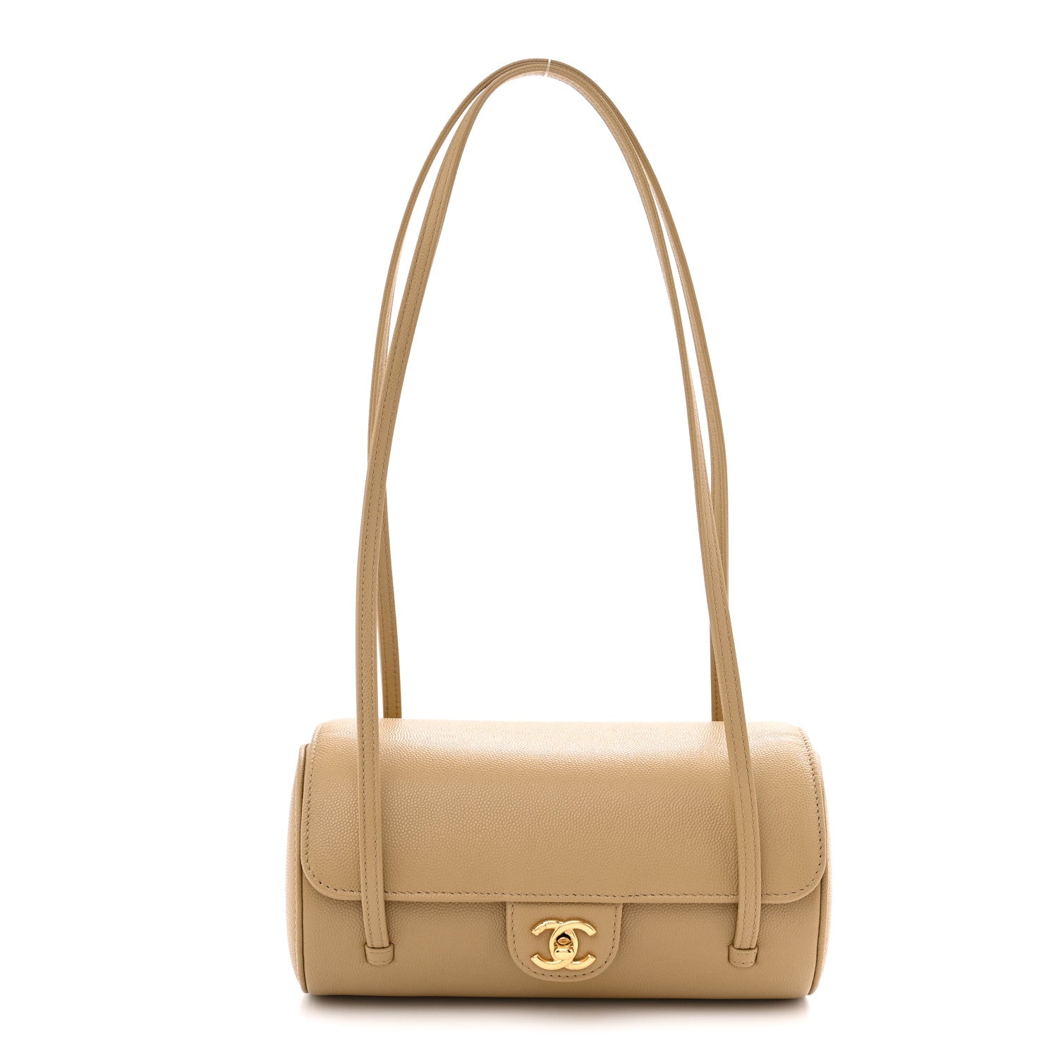 Chanel Shiny Caviar Preppy Coco Small Bowling Bag Dark Beige 1 of 11