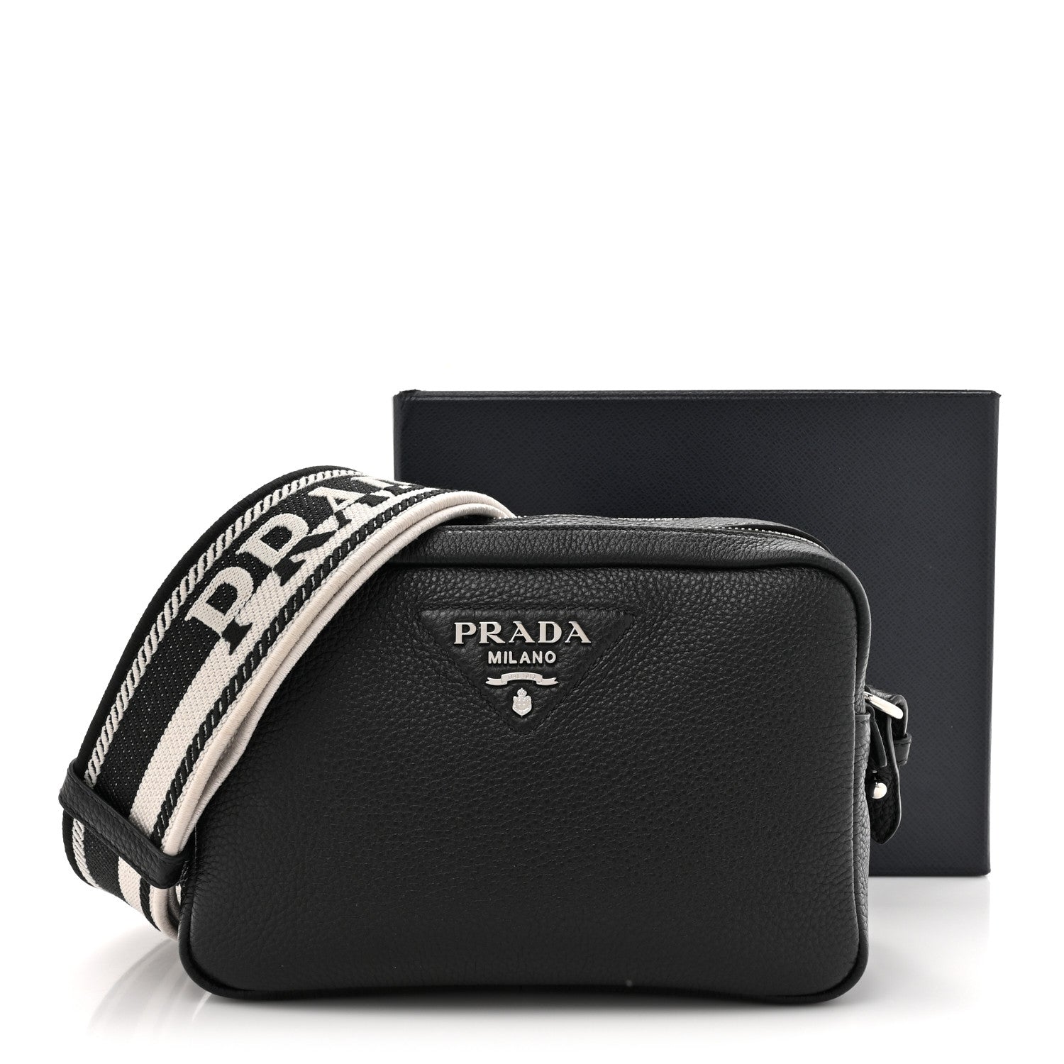 Prada Vitello Daino Soft Camera Crossbody Black 1641392 – FASHIONPHILE
