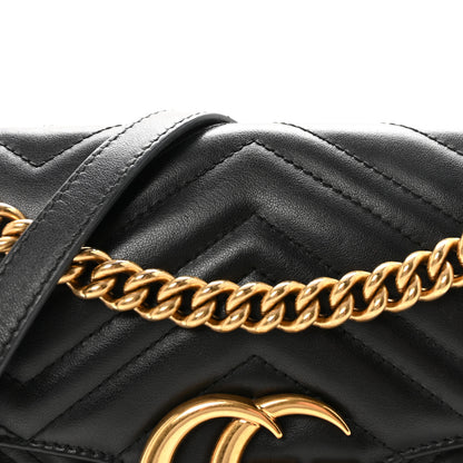 Gucci Calfskin Matelasse Small GG Marmont Shoulder Bag Black 8 of 10