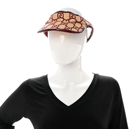 Gucci Raffia Elaphe GG Monogram Embroidered Afraa Visor M Ivory Bordeaux 2 of 12