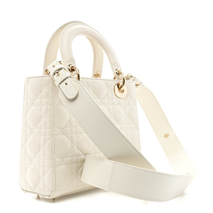Christian Dior Lambskin Cannage Small My ABCDior Lady Dior White 3 of 19