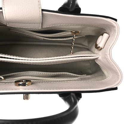 Chanel Grained Calfskin Mini Bi-Color Neo Executive Shopper Tote Black Beige 5 of 9