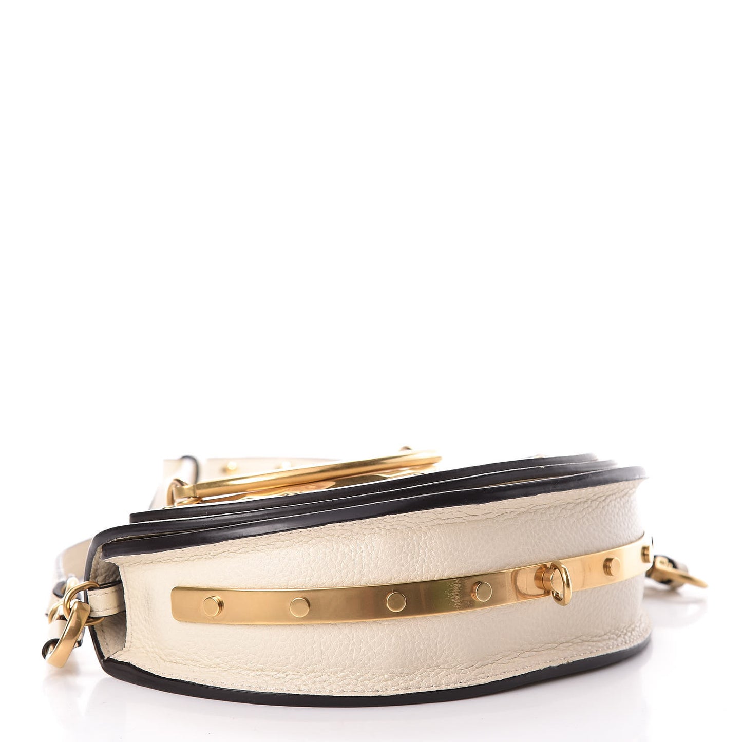 Calfskin Small Nile Bracelet Minaudiere Bag Off White