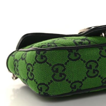 Gucci Monogram Multicolor Matelasse Diagonal Super Mini GG Marmont Shoulder Bag Green Blue 7 of 8