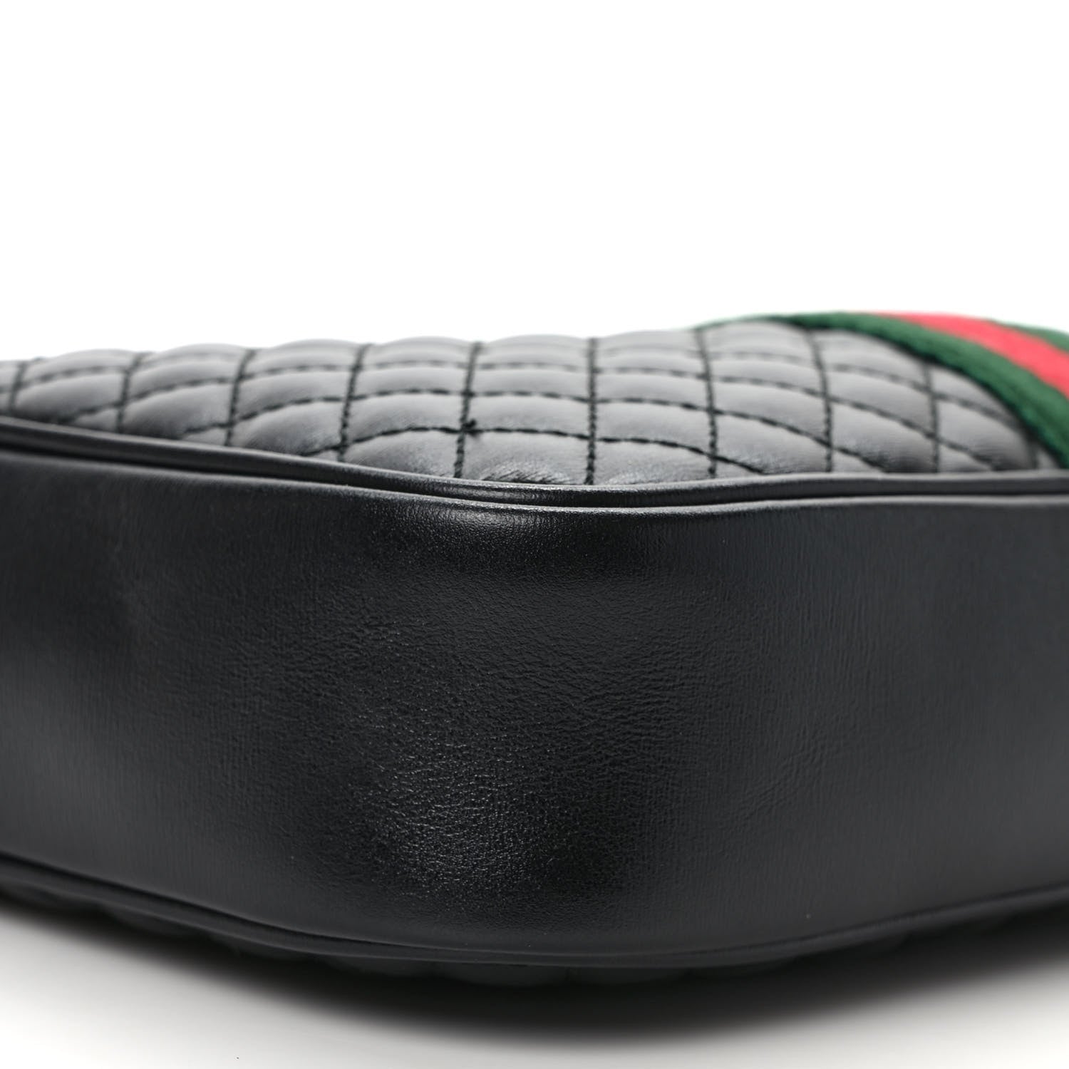 Gucci Calfskin Web Trapuntata Small GG Shoulder Bag Black 8 of 9
