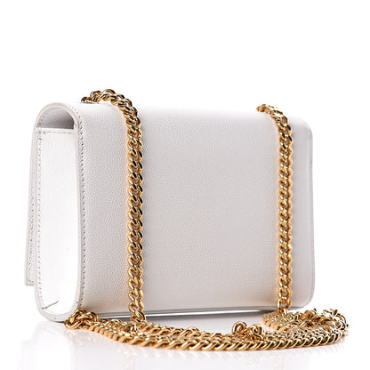 Saint Laurent Grain De Poudre Small Monogram Kate Satchel Optical White 3 of 11