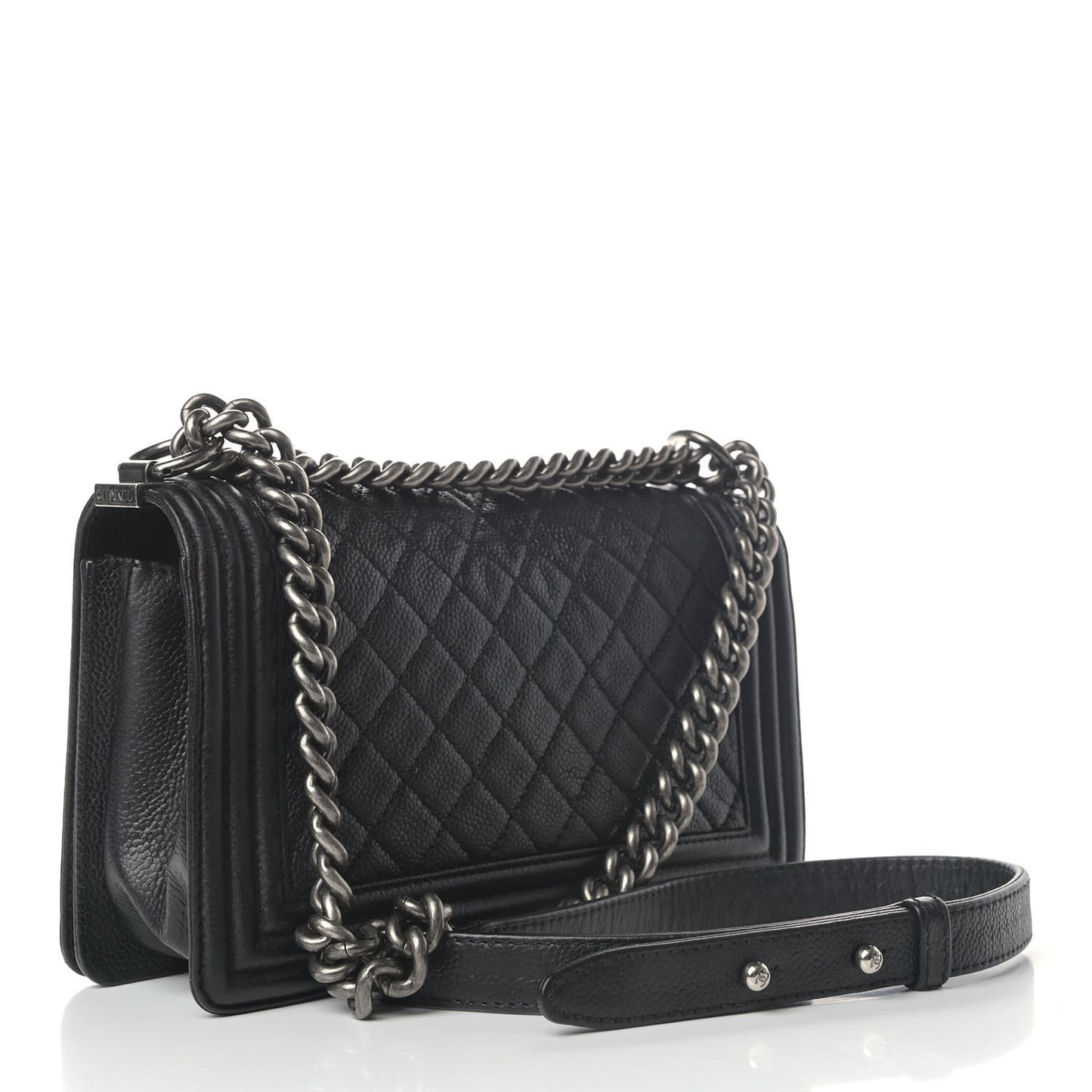 Caviar Quilted Medium Boy Flap Black