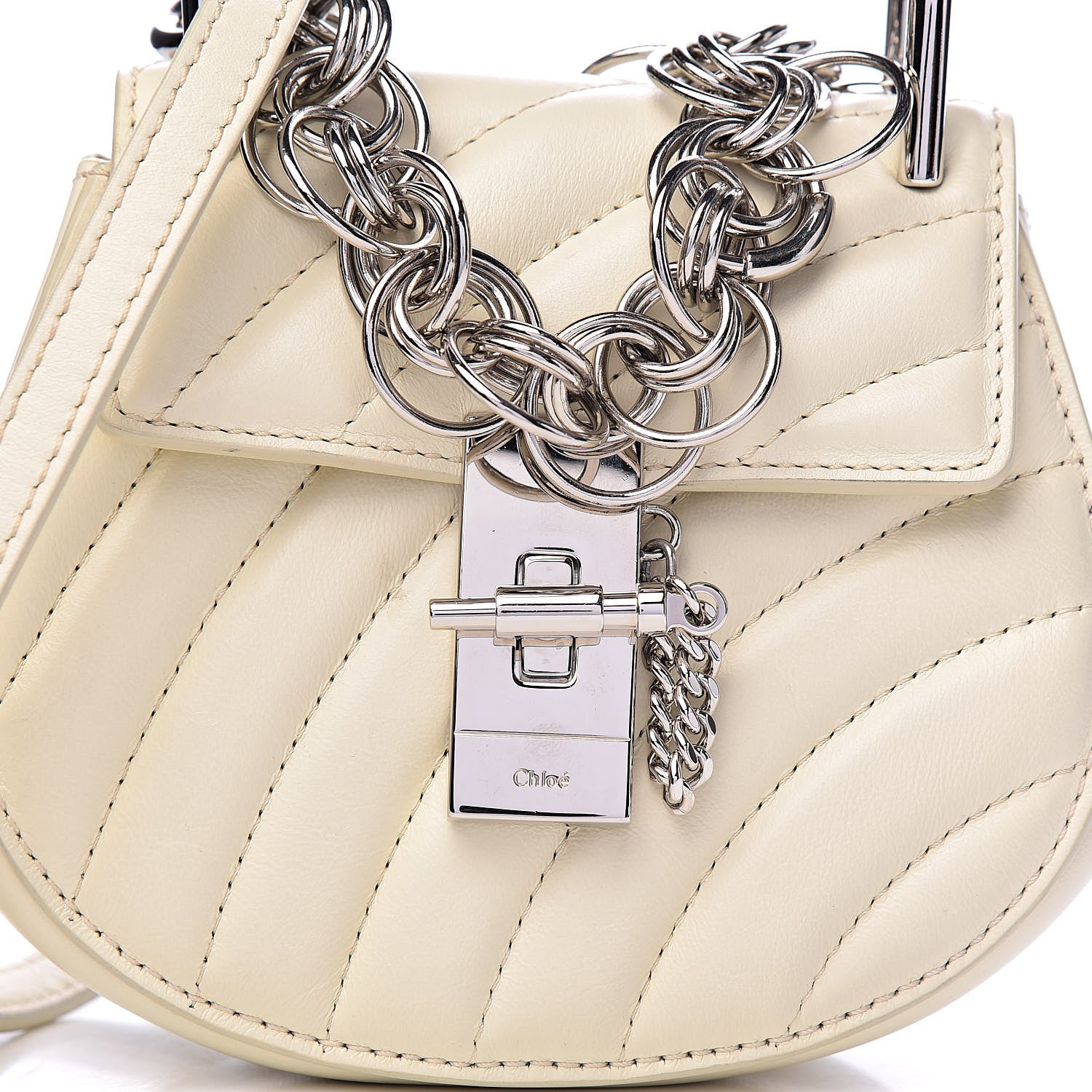Chloe Calfskin Quilted Nano Drew Bijou Shoulder Bag White 11 of 11