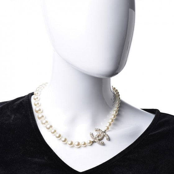 Chanel Pearl CC 100th Anniversary Necklace Light Gold 2 of 7