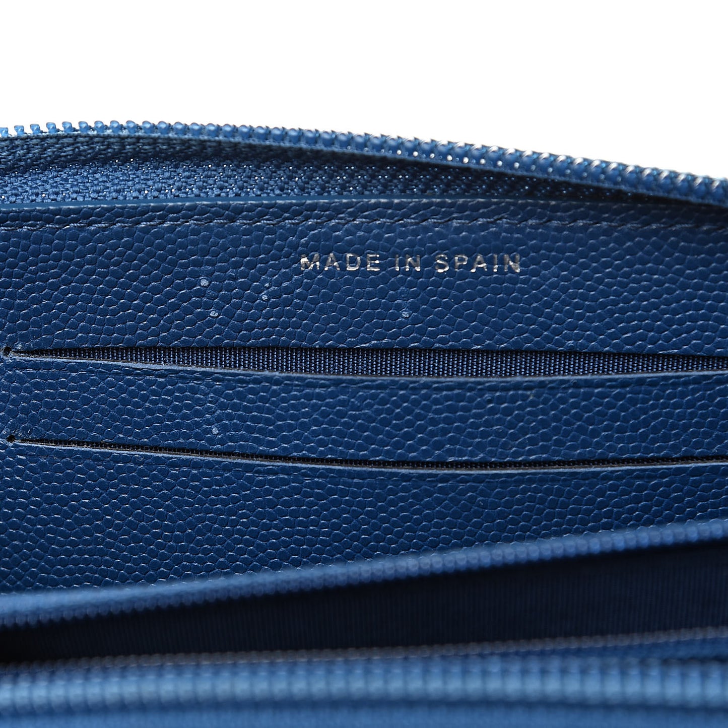 Caviar Quilted Boy Small Zip Around Wallet Blue