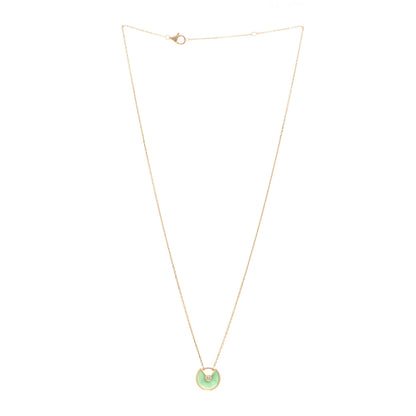 Cartier 18K Yellow Gold Diamond Chrysoprase XS Amulette de Cartier Pendant Necklace 3 of 4