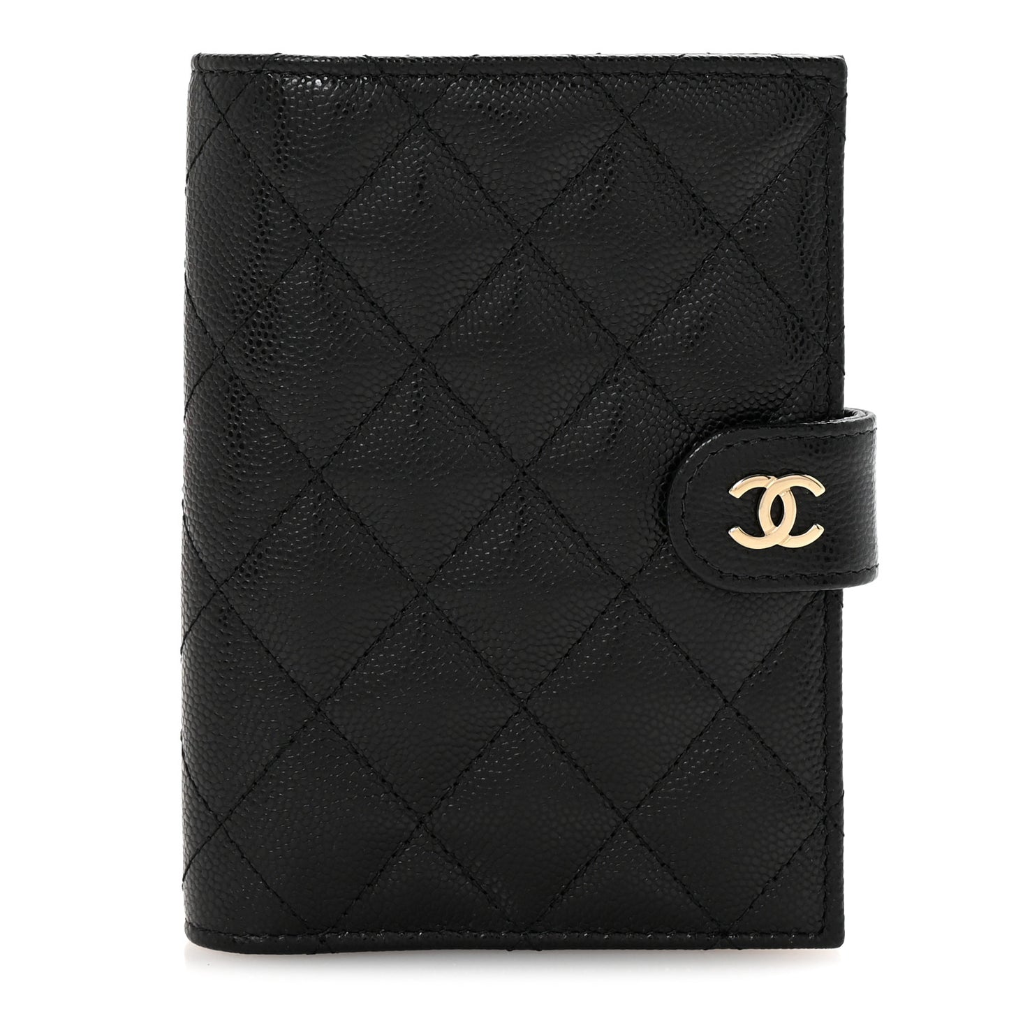 Caviar Quilted Passport Holder Black
