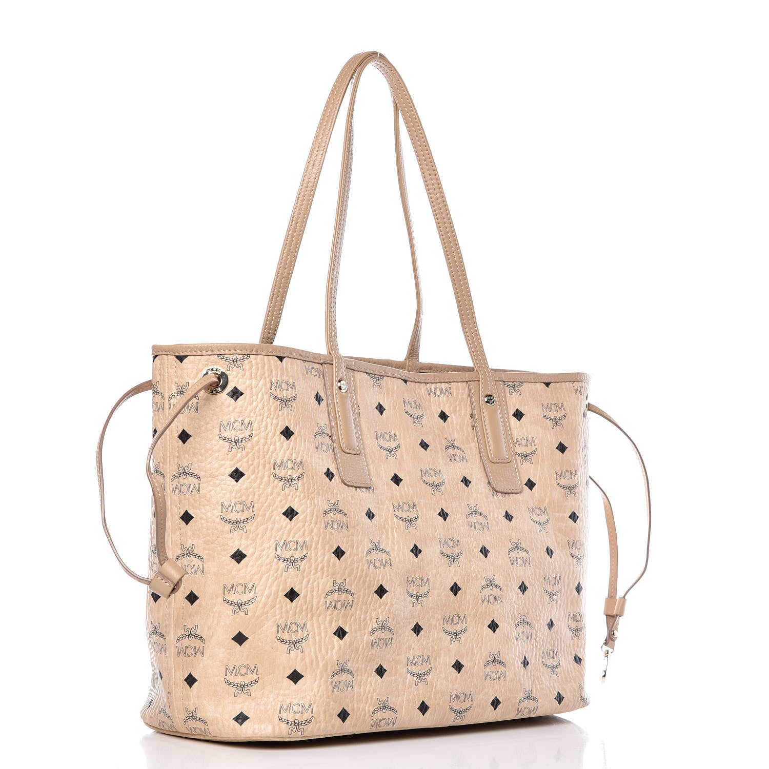 MCM Visetos Medium Liz Reversible Shopper Tote Beige 5 of 10