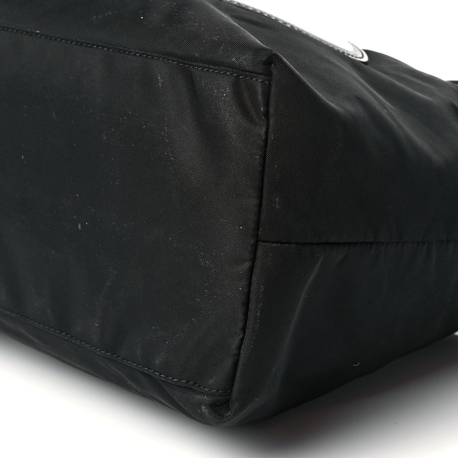 Prada Tessuto Nylon Calfskin Logo Shoulder Bag Black 6 of 18