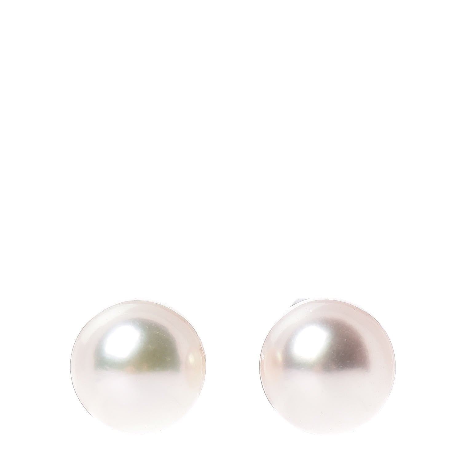 Mikimoto 14K White Gold 8mm Akoya Pearl Stud Earrings 1 of 4