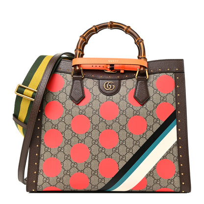 Gucci GG Supreme Monogram Equestrian Medium Diana Tote Bag Beige Multicolor New Acero 1 of 14