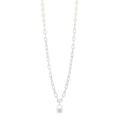 Tiffany Sterling Silver Pearl HardWear Lock Necklace 1 of 5