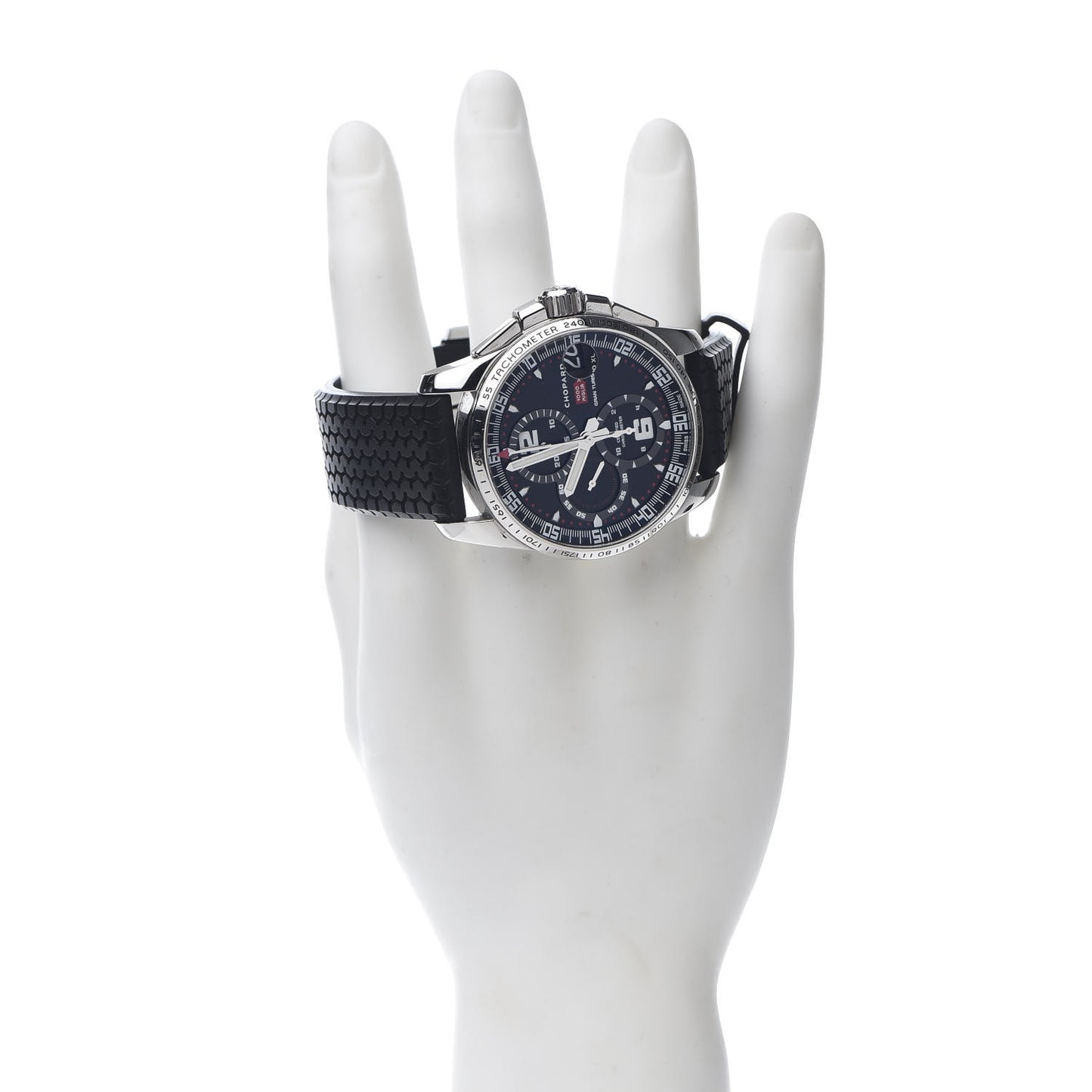 Stainless Steel Rubber 44mm Mille Miglia Chronograph Automatic Watch Black