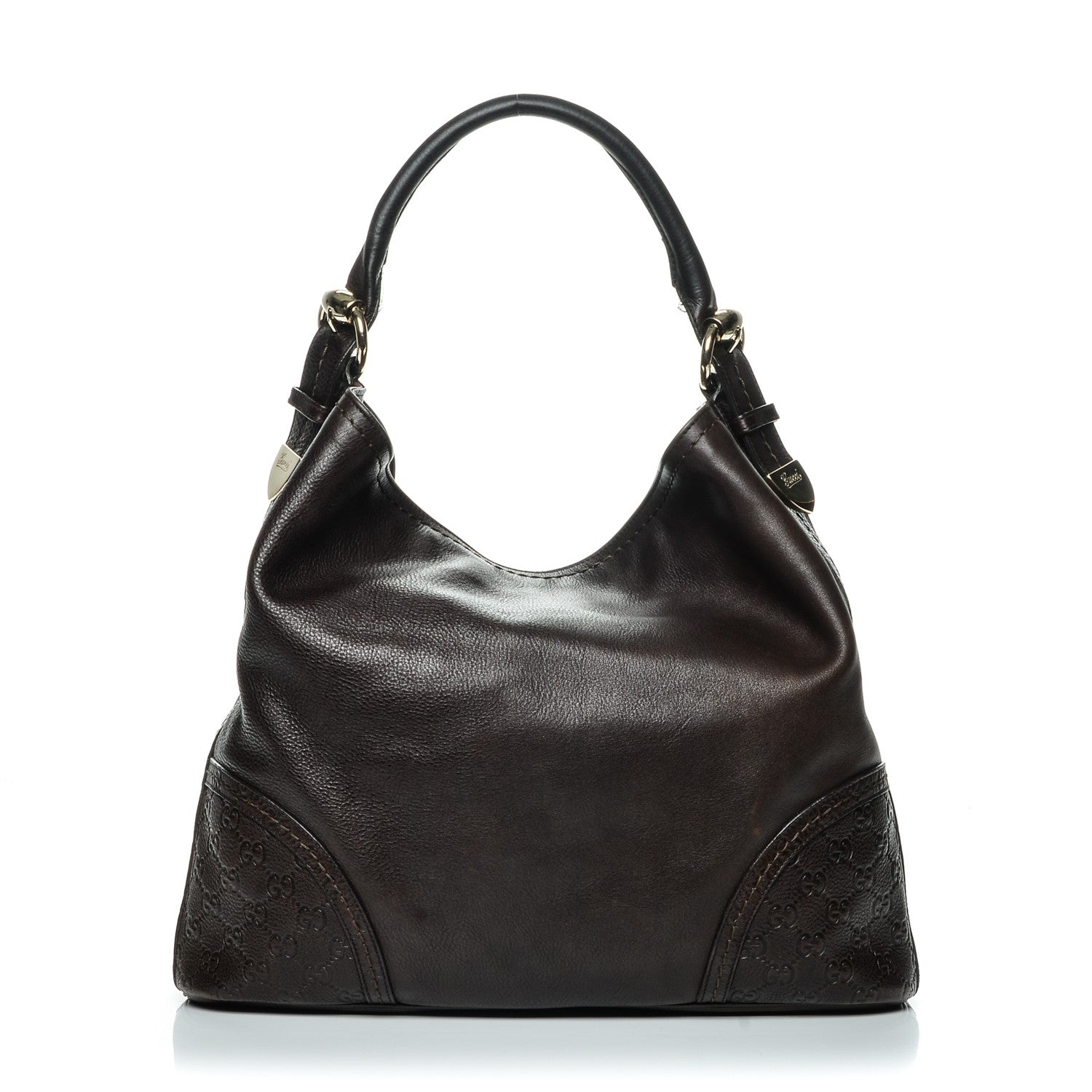 Gucci Calfskin Guccissima Trim Large Signoria Hobo Dark Brown 1 of 16