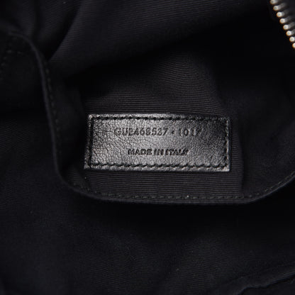 Saint Laurent Cracked Shiny Calfskin Matelasse Monogram Lou Camera Bag Black 7 of 9