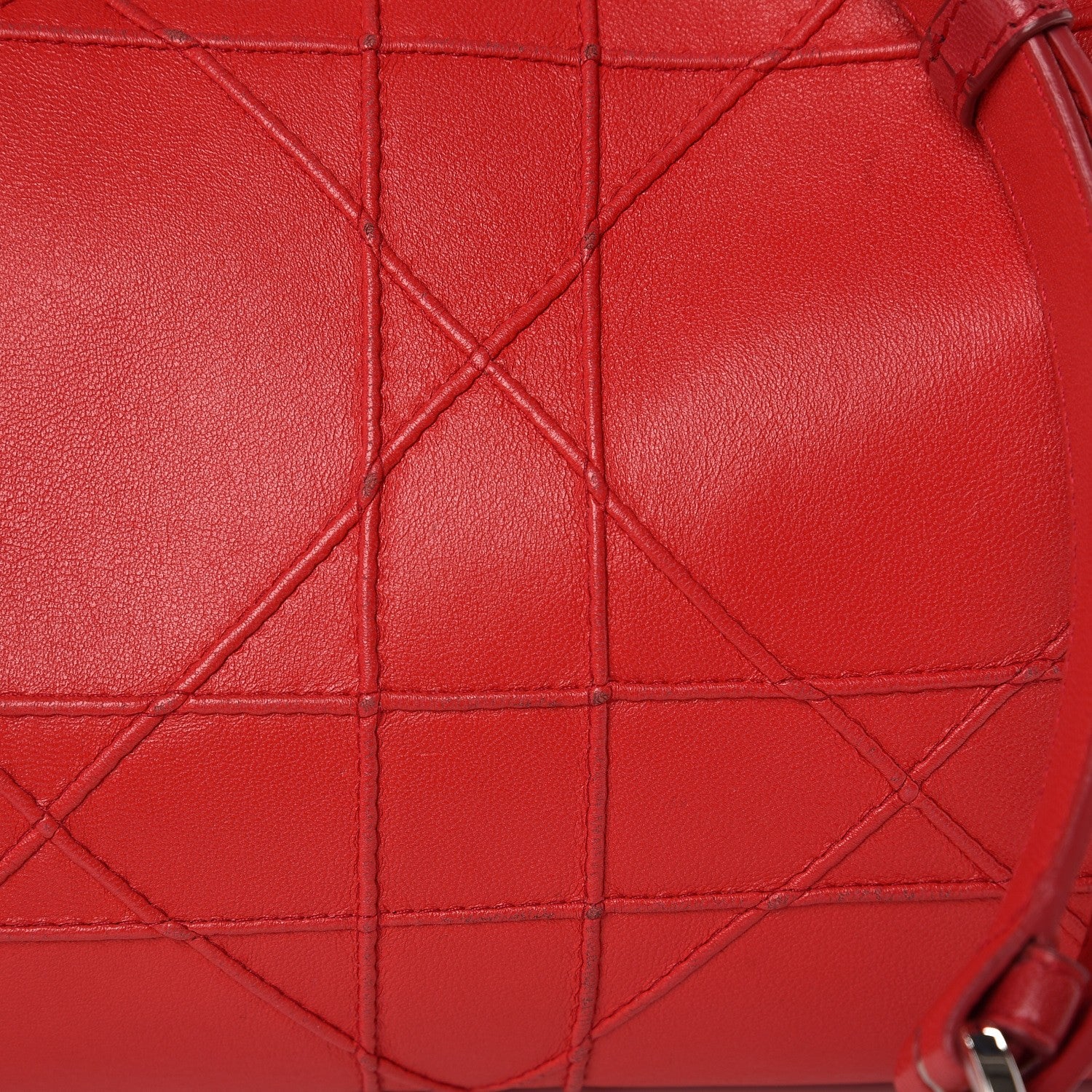 Christian Dior Lambskin Cannage Granville Polochon Coral 12 of 16