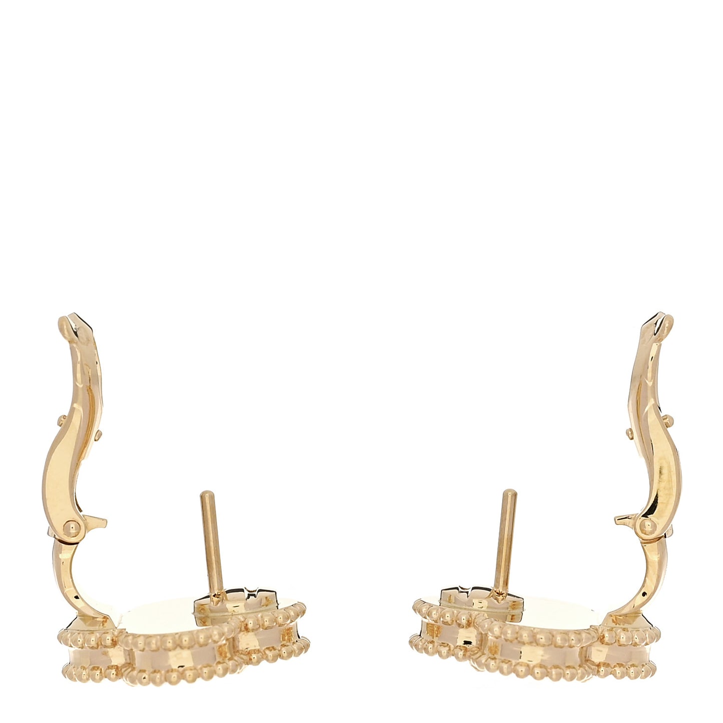 18K Yellow Gold Guilloche Vintage Alhambra Earrings