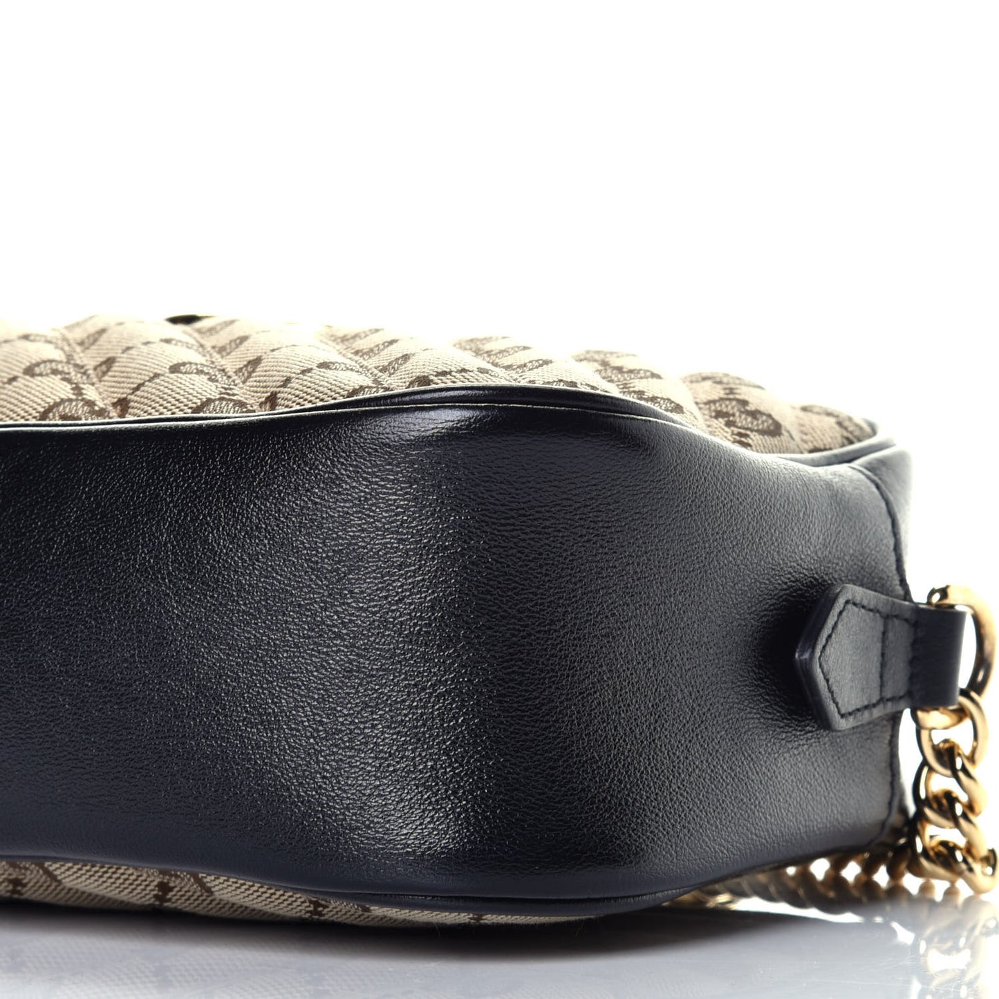 Monogram Matelasse Diagonal Small GG Marmont Chain Shoulder Bag Beige Black