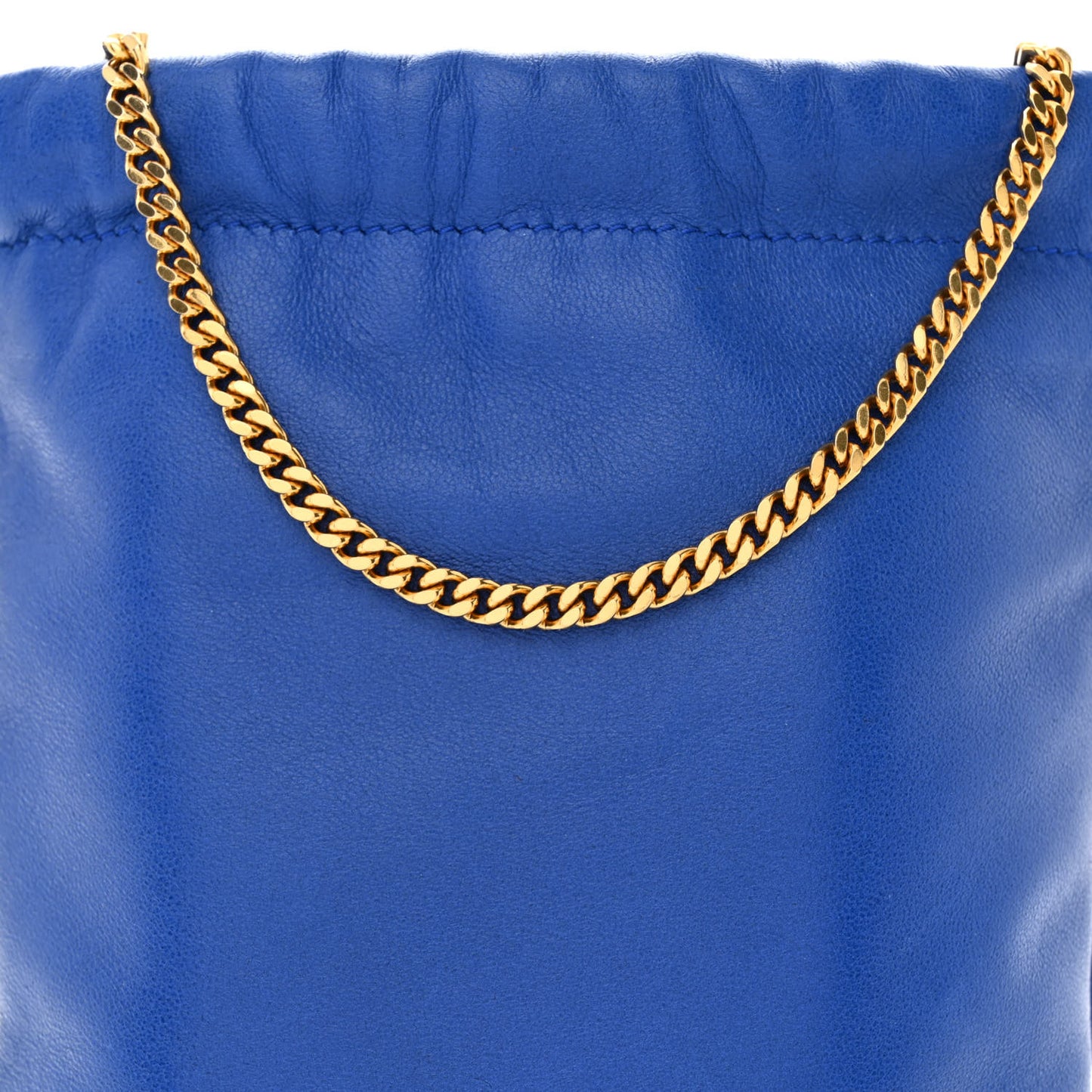 Lambskin Paris Drawstring Pouch Bleu Majorelle