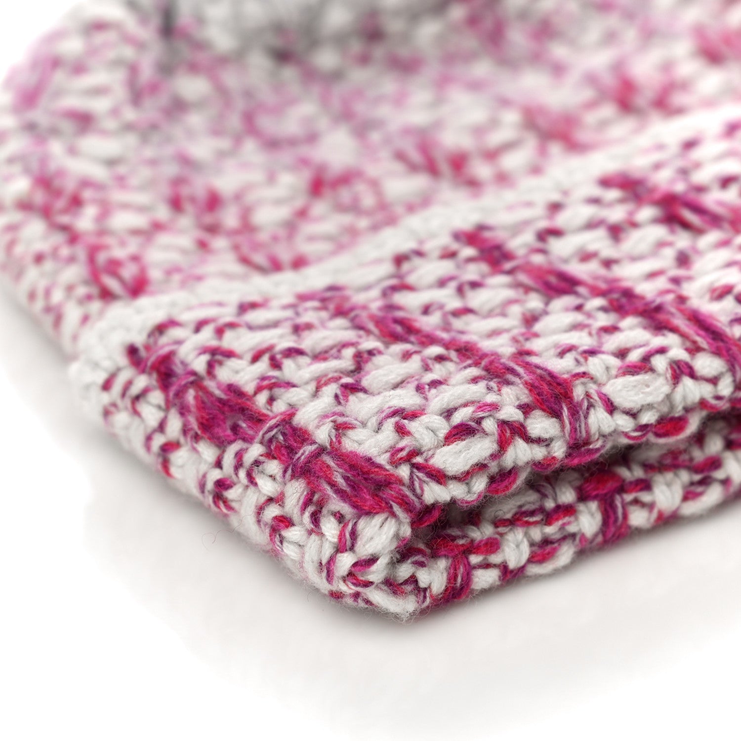 Chanel Cashmere CC Beanie Hat Pink Beige 8 of 9