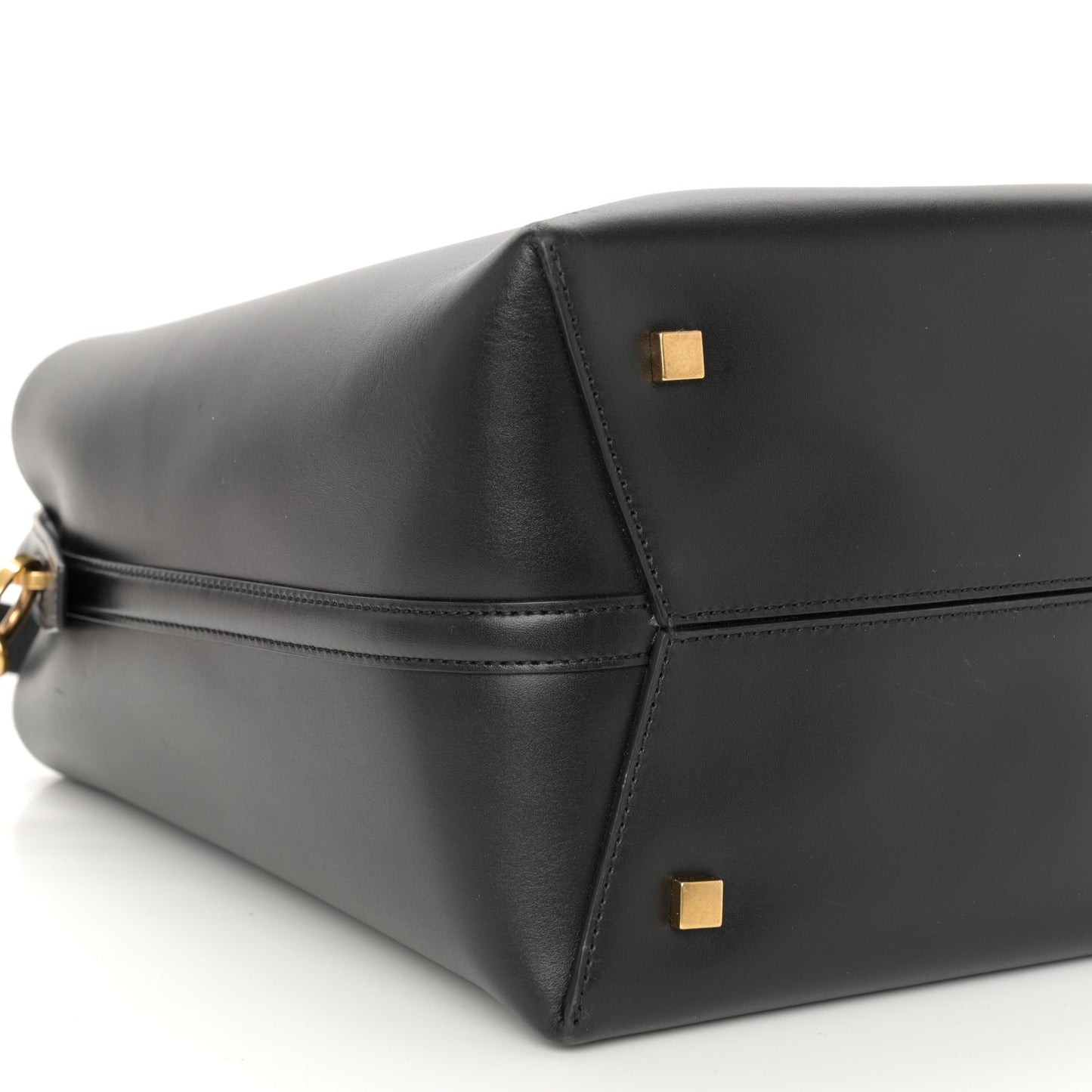 Smooth Shiny Calfskin Monogram Le 37 Bucket Bag Black