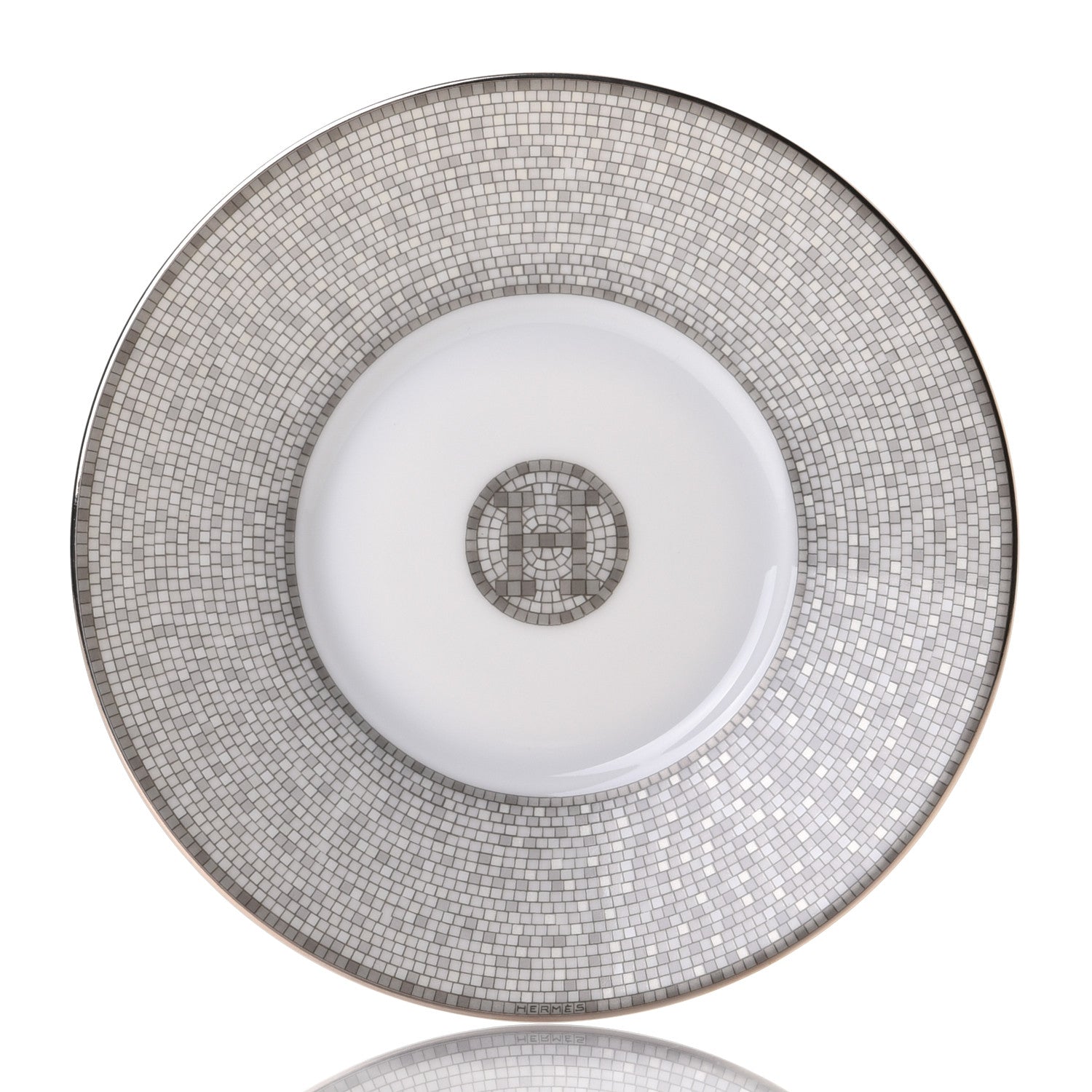 Hermes Porcelain 24 Mosaique Teapot Cup Set Platinum 10 of 12