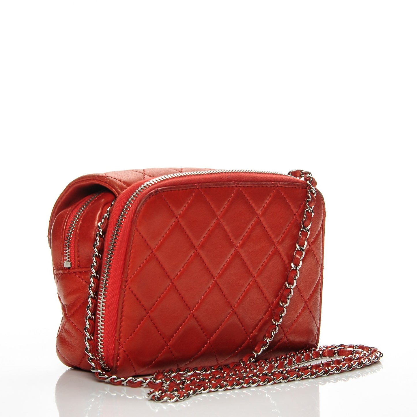 Lambskin Quilted New Mini Flap Red