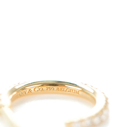Tiffany 18K Yellow Gold Diamond Small Metro Hoop Earrings 6 of 7