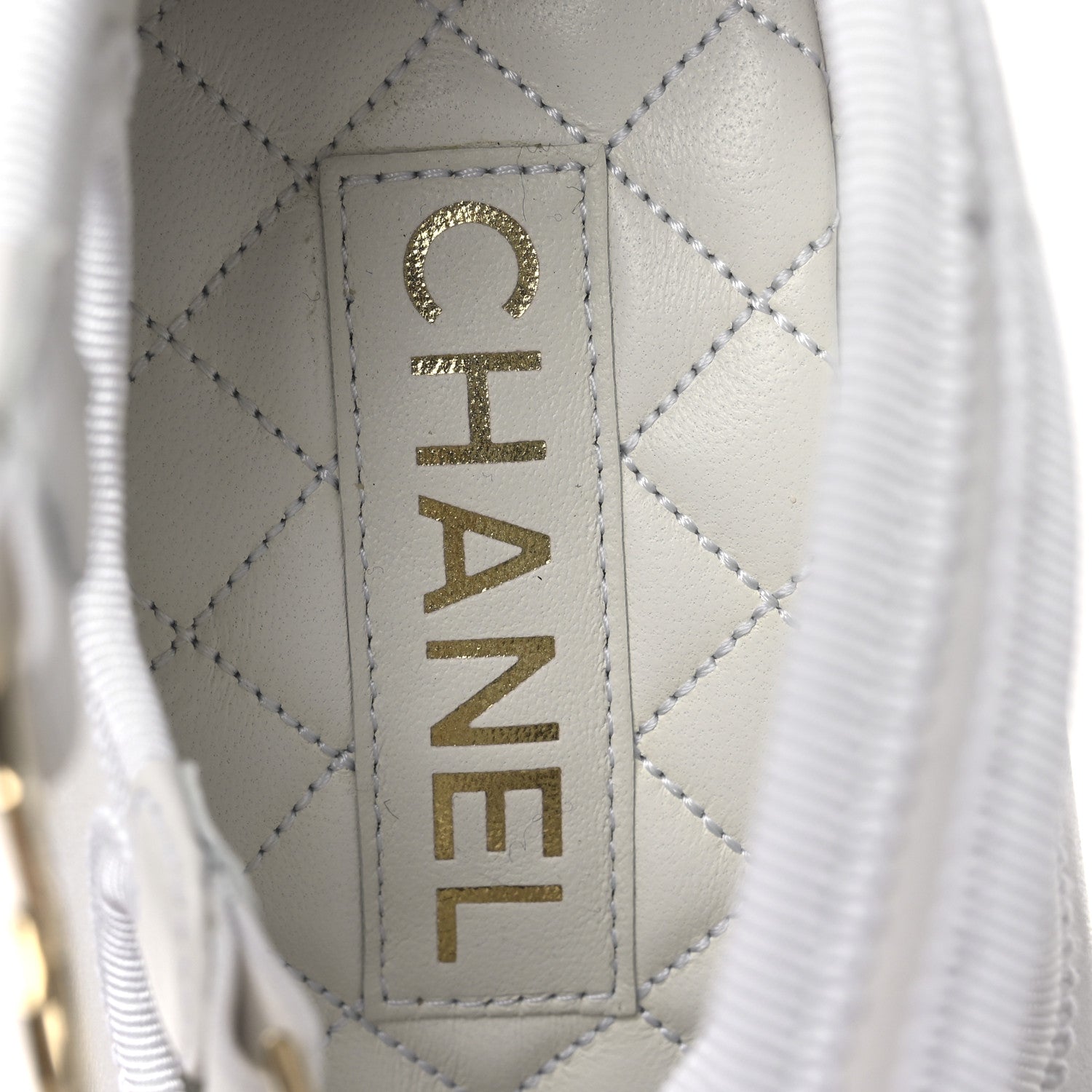 Chanel Lambskin Metal Mary Jane Pumps 37 White Black 9 of 11